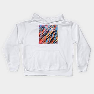 Flying Free Monoprint Abstract Section Kids Hoodie